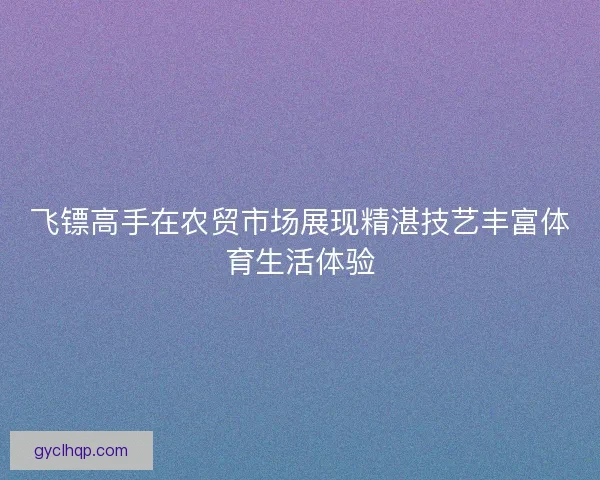 飞镖高手在农贸市场展现精湛技艺丰富体育生活体验