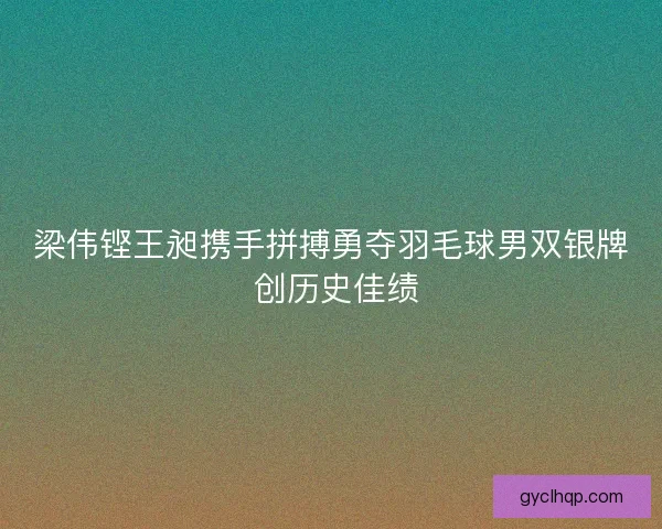 梁伟铿王昶携手拼搏勇夺羽毛球男双银牌 创历史佳绩